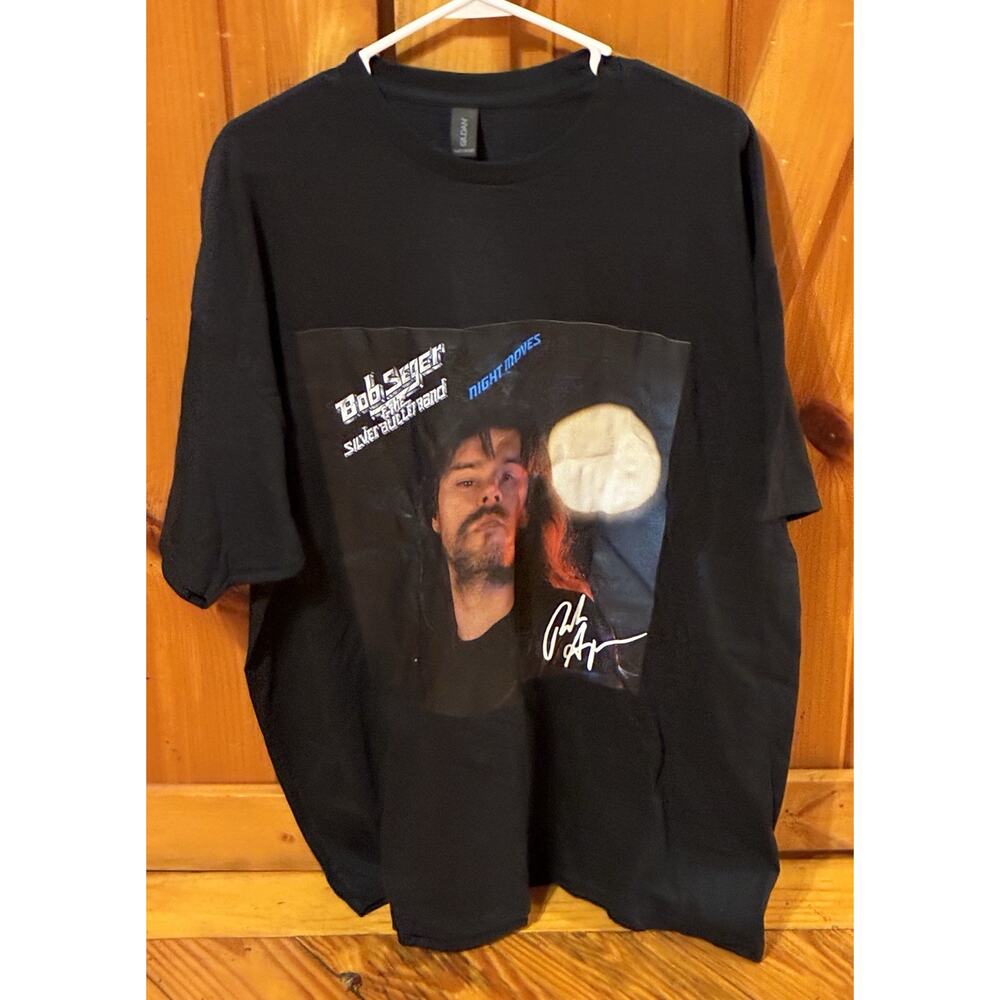 Bob Segar and Silver Bullet Ban Night Move Black T shirt Size 2XL Jen8925